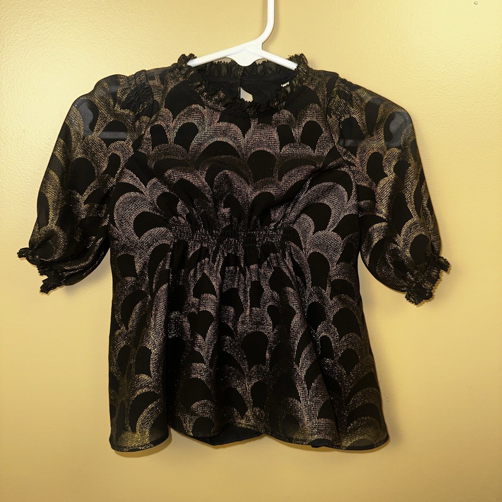 NWT Banana Republic Baby Dress Sz 0-3 Months Black & Gold, Lined w/Bloomers $95!